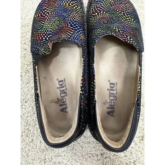 Alegria Debra Viewmaster Swirl Rainbow Leather Comfort Clogs Size EURO 38 US 7.5 - Picture 14 of 16